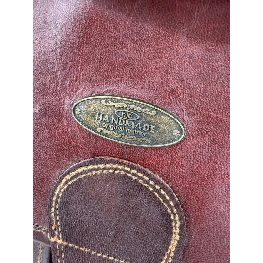 HLC Cuero Handmade Original Leather Messenger Bag Dark Brown Satchel Laptop Case